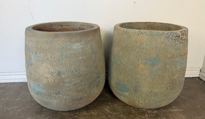 Pair of Monumental Crucible Planters - Atelier Vierkant Style Egg Pot