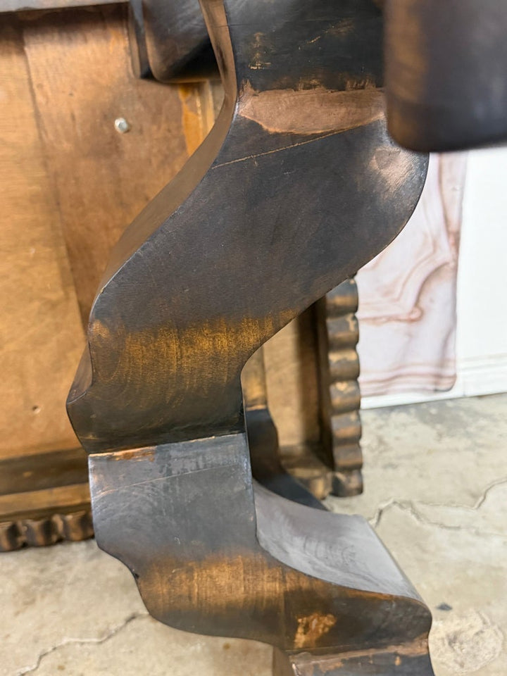 Spanish Revival Hand-Carved Walnut Console Table, Circa 1920-1940