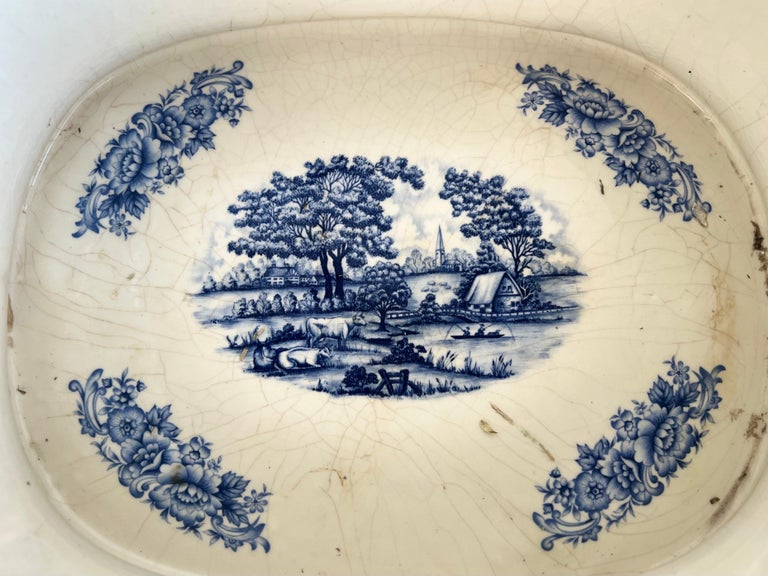 Blue and White English Transferware Cachepot