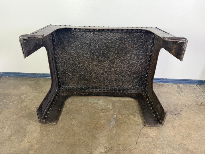 Industrial Riveted Iron Coffee Table from WWII-Era Military Tanks, 1940s