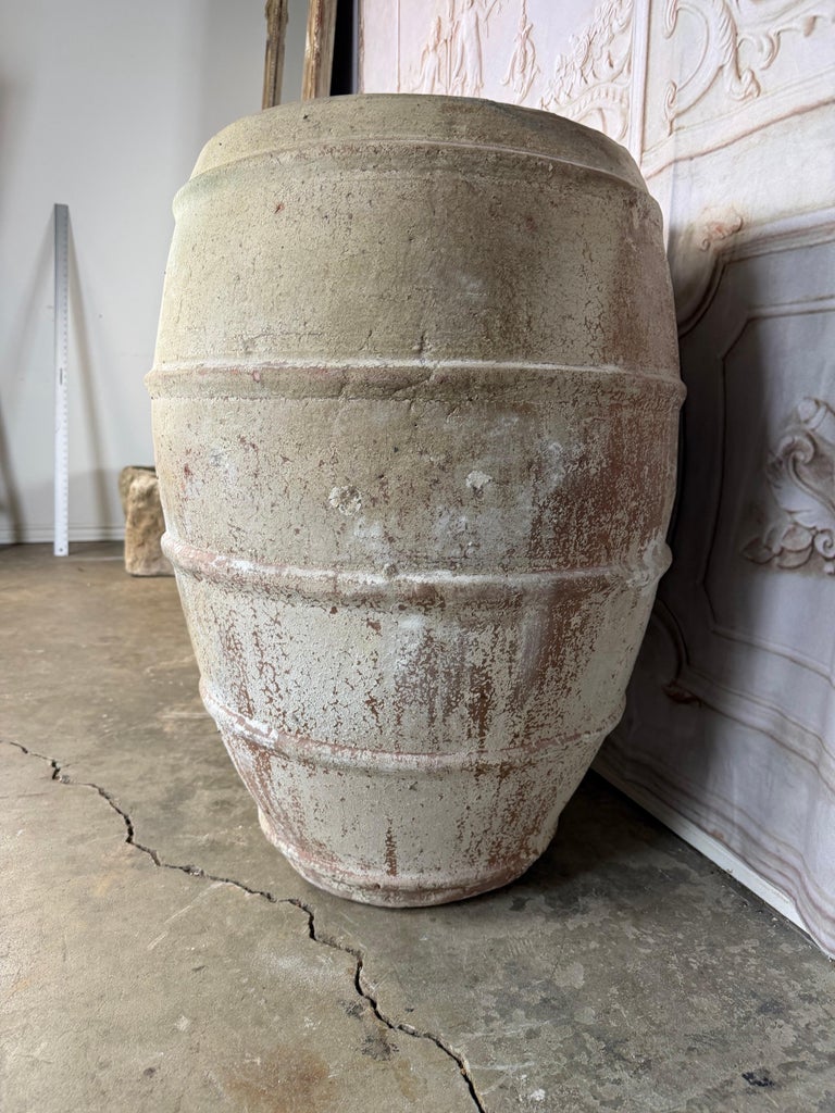 Pair of Antique Mediterranean Terracotta Storage Jars with Weathered Patina
