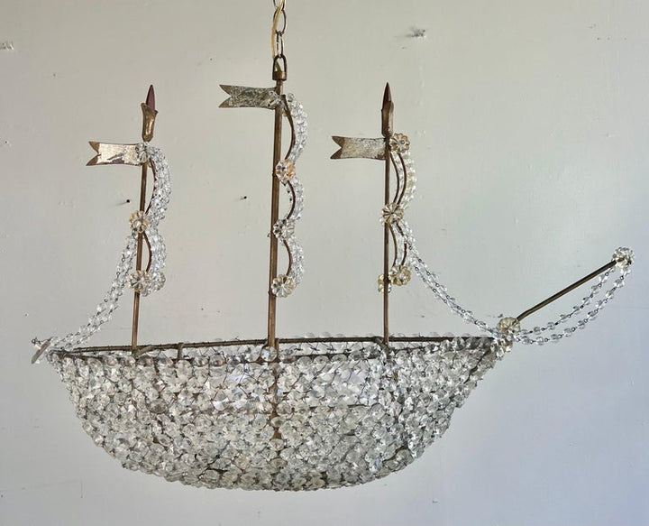 Crystal Beaded Ship Chandelier by MLA