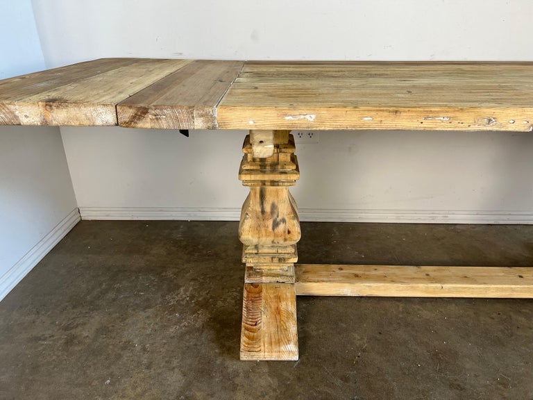 19th. C. Italian Tuscan Style Bleached Walnut Dining Table w/ Leaves