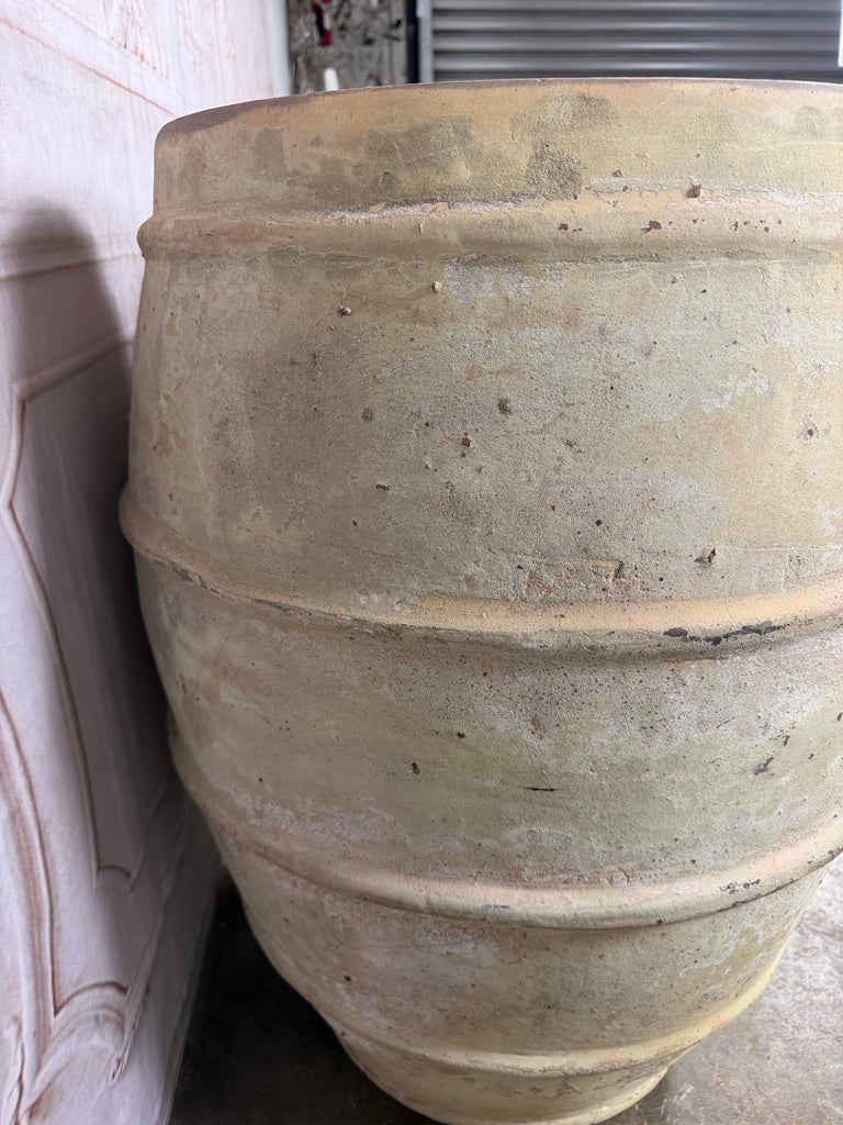 Pair of French Style Olive Jar Planters - Terracotta Barrel Pots