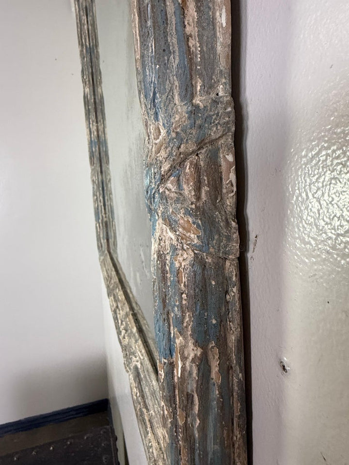 Mirror with Weathered Painted Frame, Early 20th Century