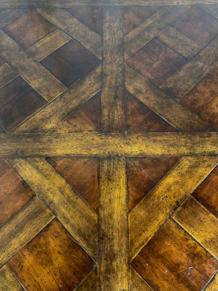 Monumental French Parquet of Versailles Convertible Dining Table