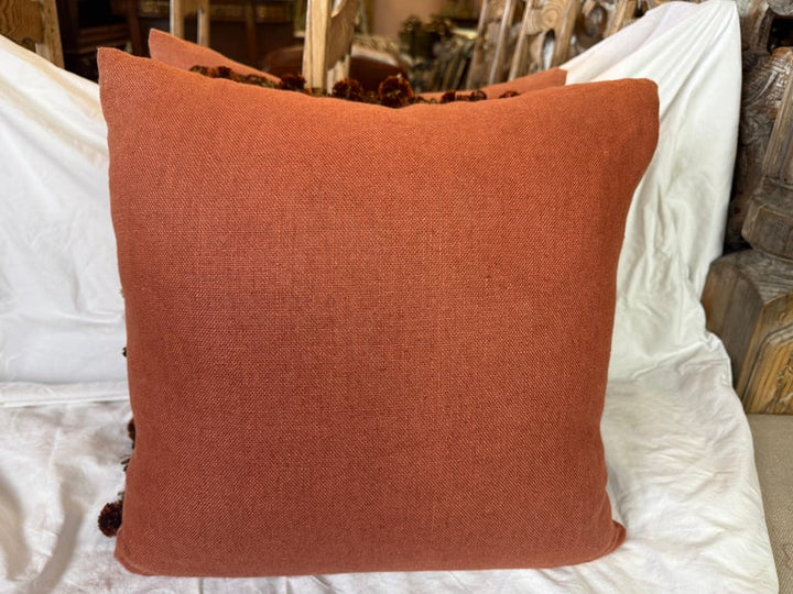 Pair of 19th C. Metallic & Chenille Appliqued Pillows