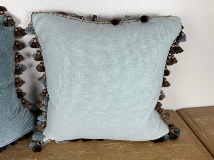 Pair of Custom Velvet Appliqué Pillows by Melissa Levinson
