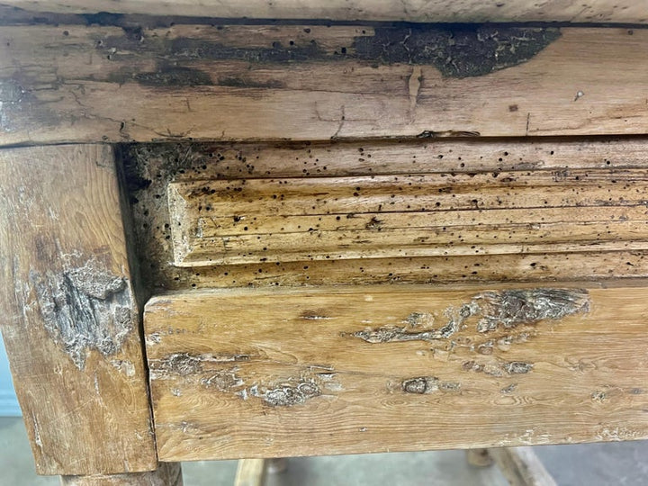 18th Century Bleached Walnut Spanish Colonial Table with Two Drawers