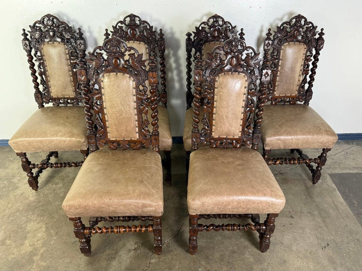 Set of Six 19th C. Renaissance Revival Dining chairs