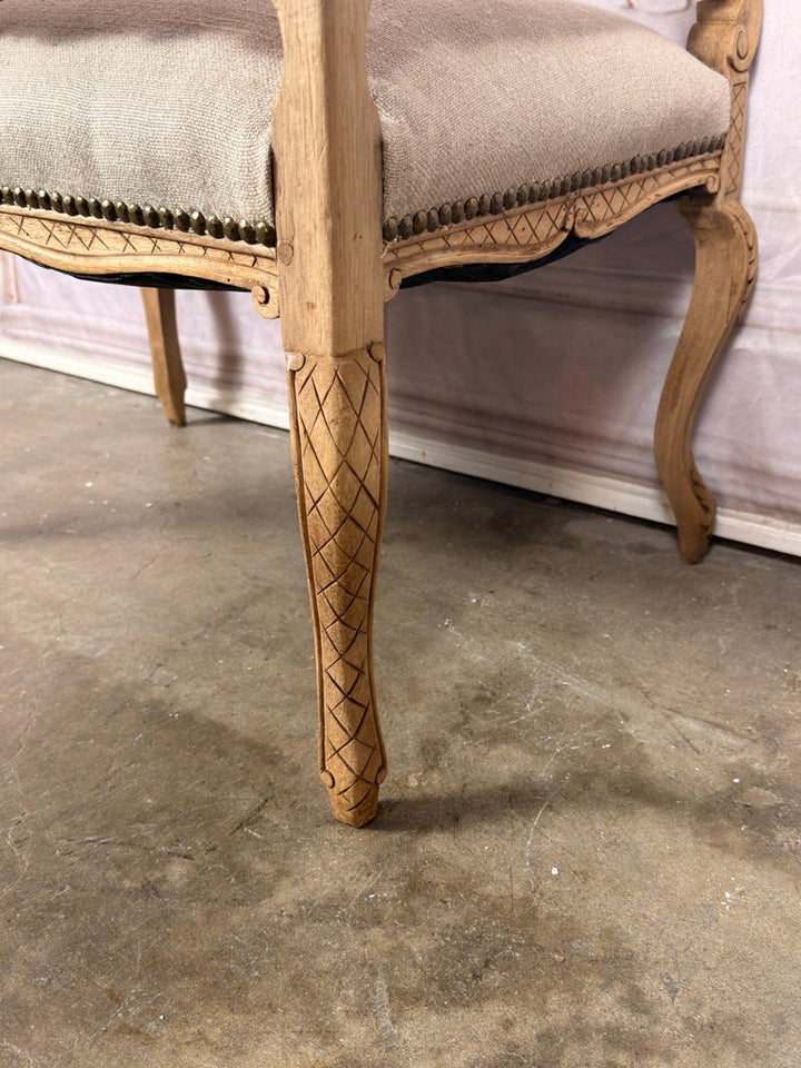 Antique Venetian Rococo Pierced Bench Settee- Hand Carved Bleached Walnut