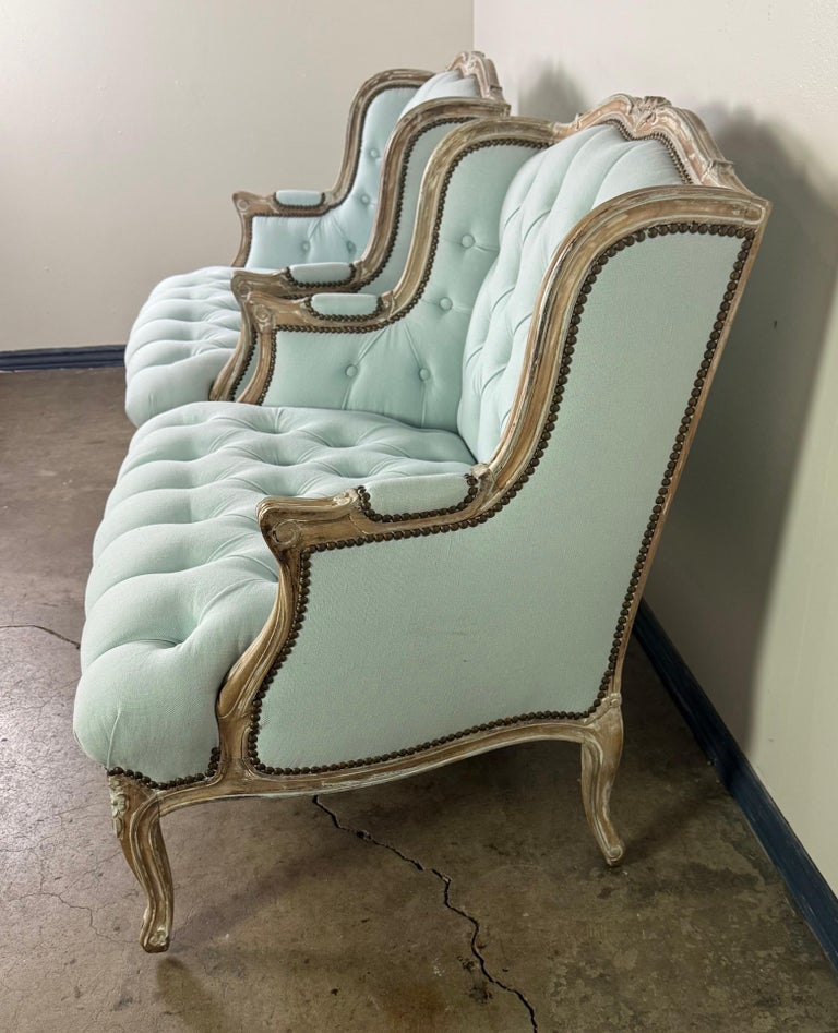 Pair of Louis XV Style French Bergères