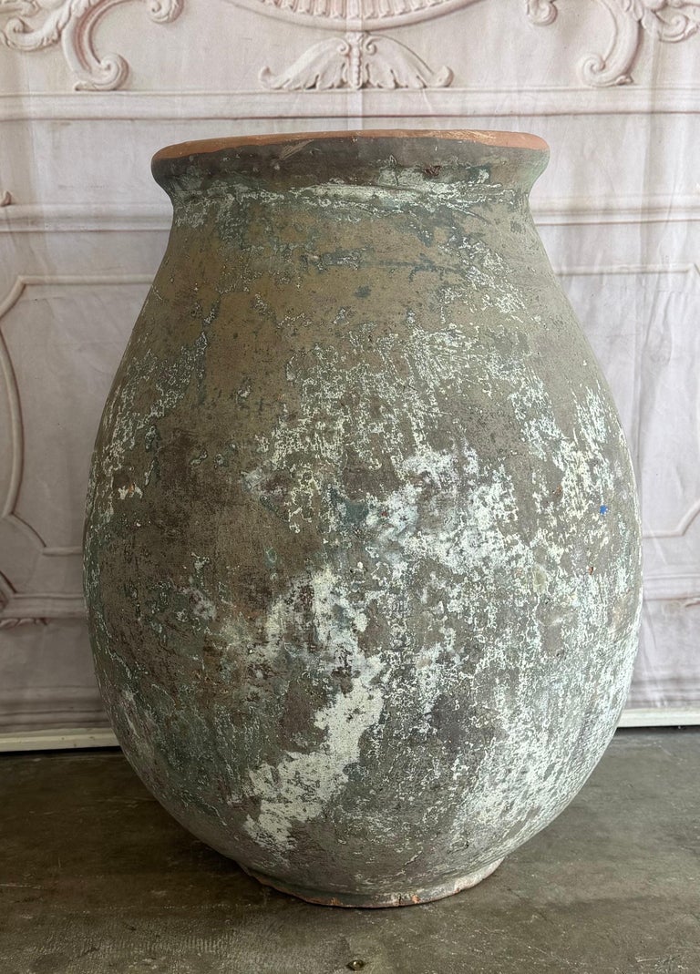 Antique Mediterranean Olive Jar, Terracotta, Rustic