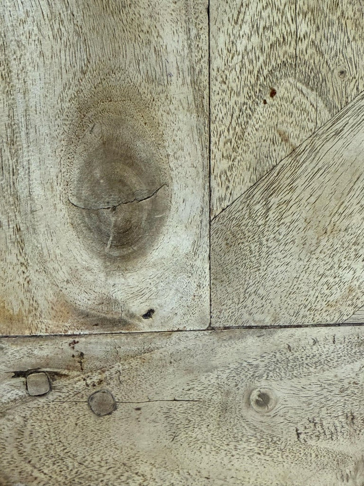 Large European Rustic Coffee Table with Parquetry Top and Barley-Twist Base