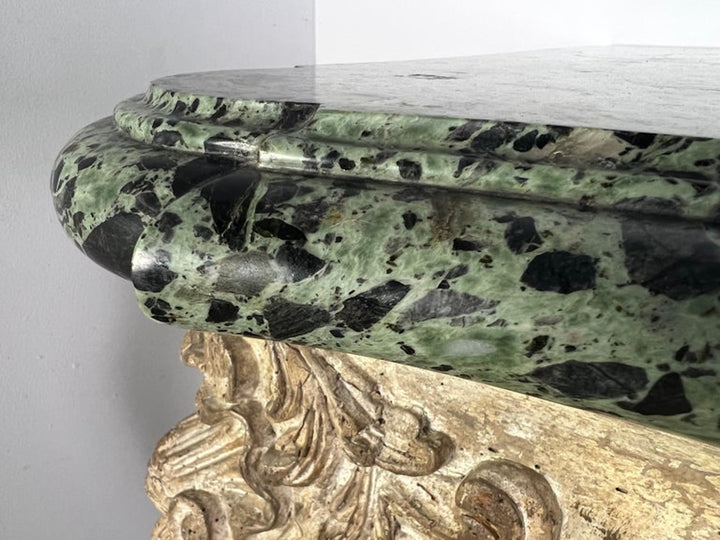 French Carved Louis XV Style Console with Marble Top