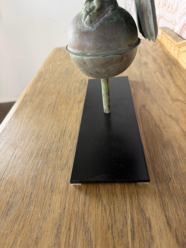 Folk Art Copper Eagle Weathervane on Iron Base