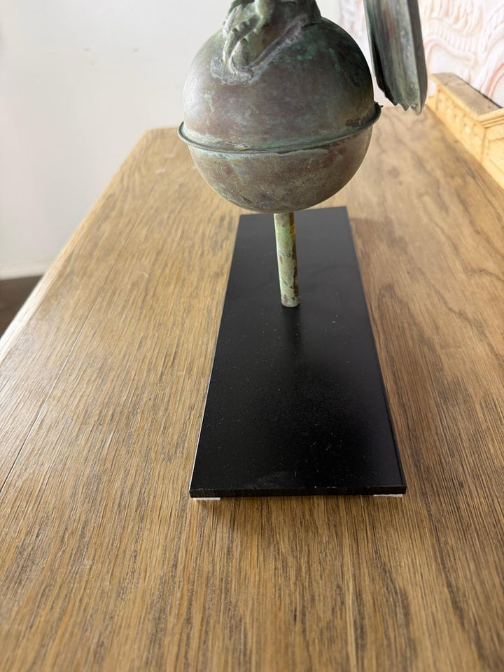 Folk Art Copper Eagle Weathervane on Iron Base