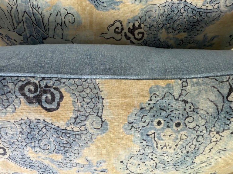 Pair of Custom Linen Dragon Pillows