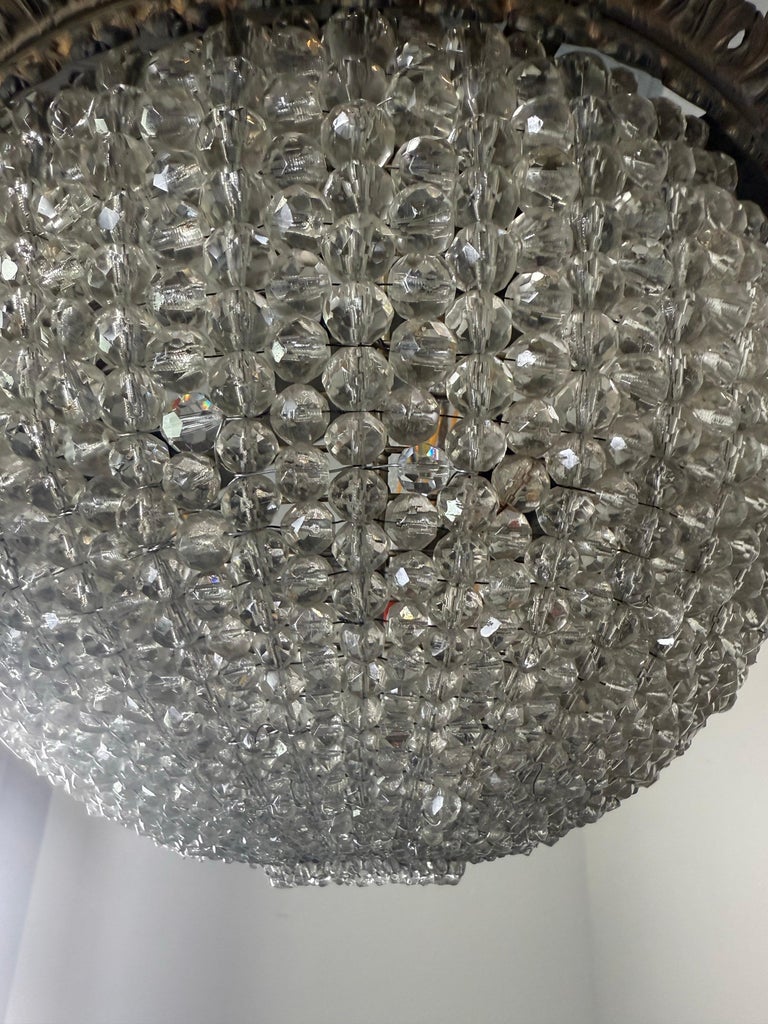 Early 20th Century Empire Style Crystal Basket Chandelier