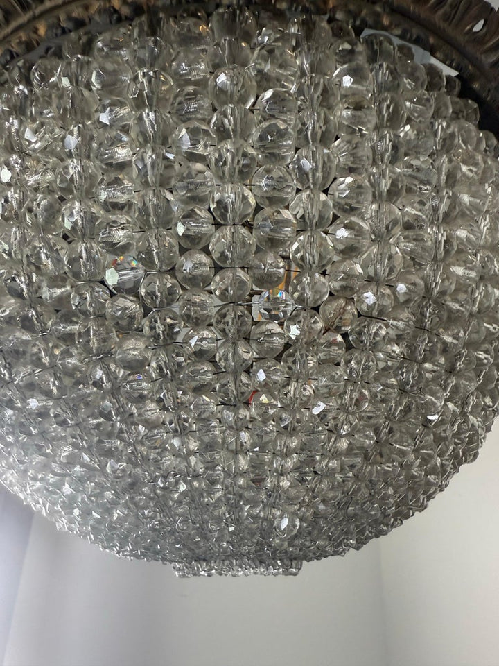 Early 20th Century Empire Style Crystal Basket Chandelier