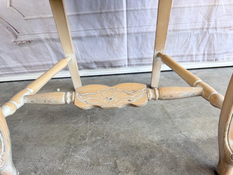 Set of 10 19th Century French Provincial Bleached Oak Ladderback Dining Chairs