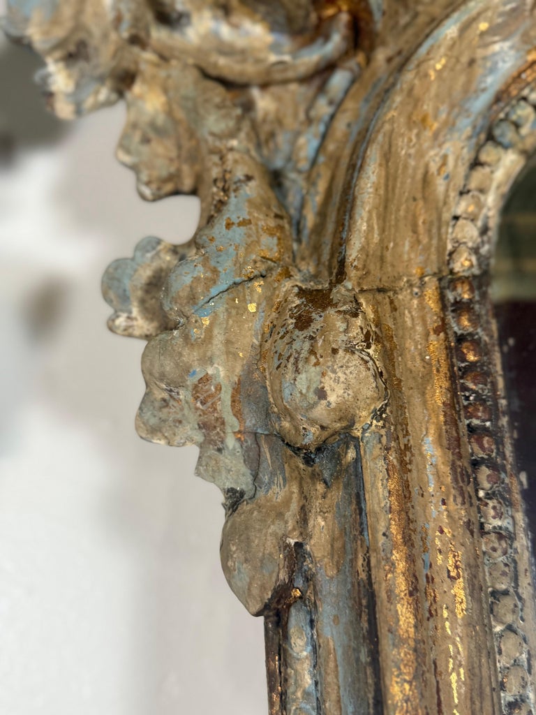 Pair of Monumental Italian Baroque Giltwood Mirrors-18th Century