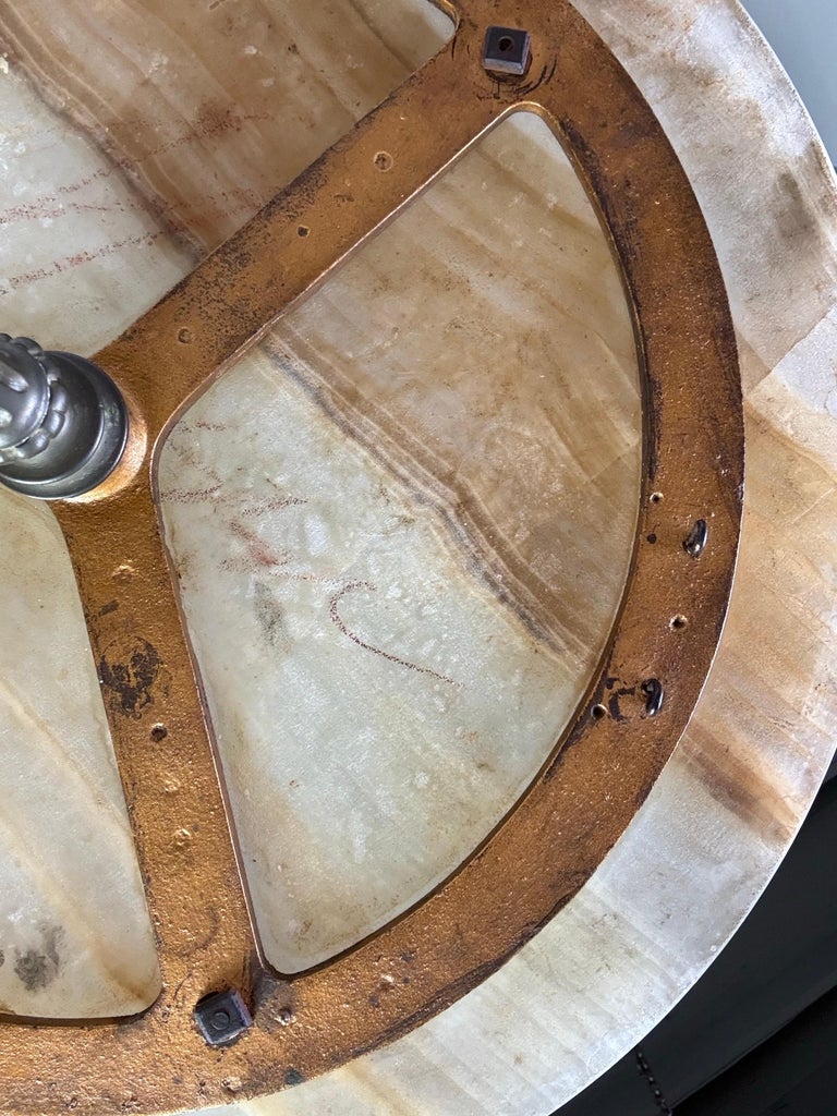 19th C. Bronze Table w/ Onyx Top