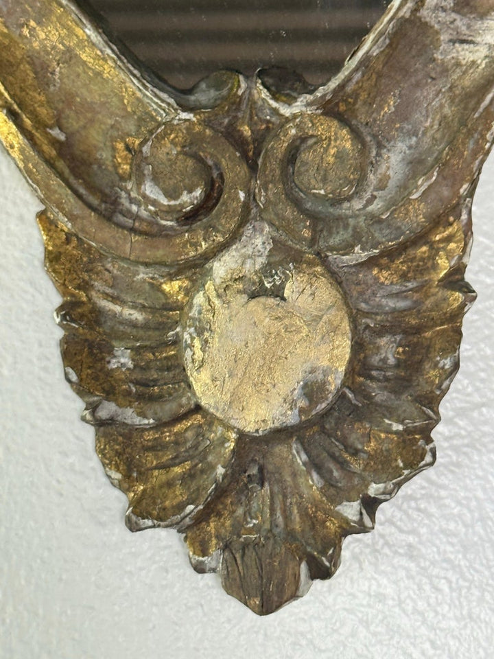 Antique Italian Rococo Giltwood Wall Mirror, Early 19th Century