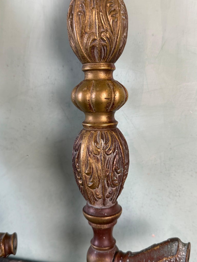 Pair of Monumental Cast Bronze Neoclassical Door Pull Handles