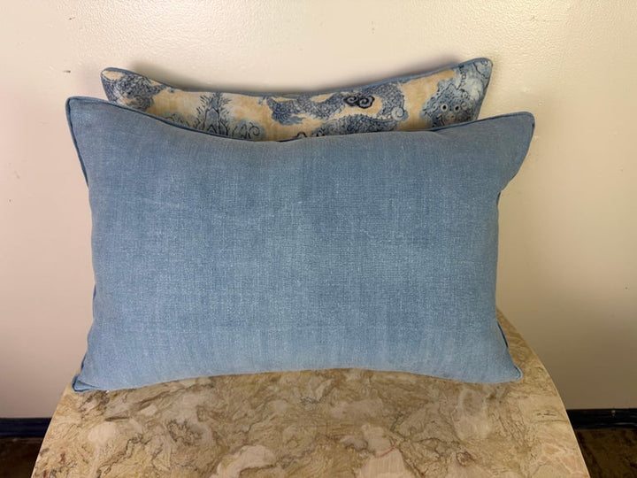 Pair of Custom Linen Dragon Pillows