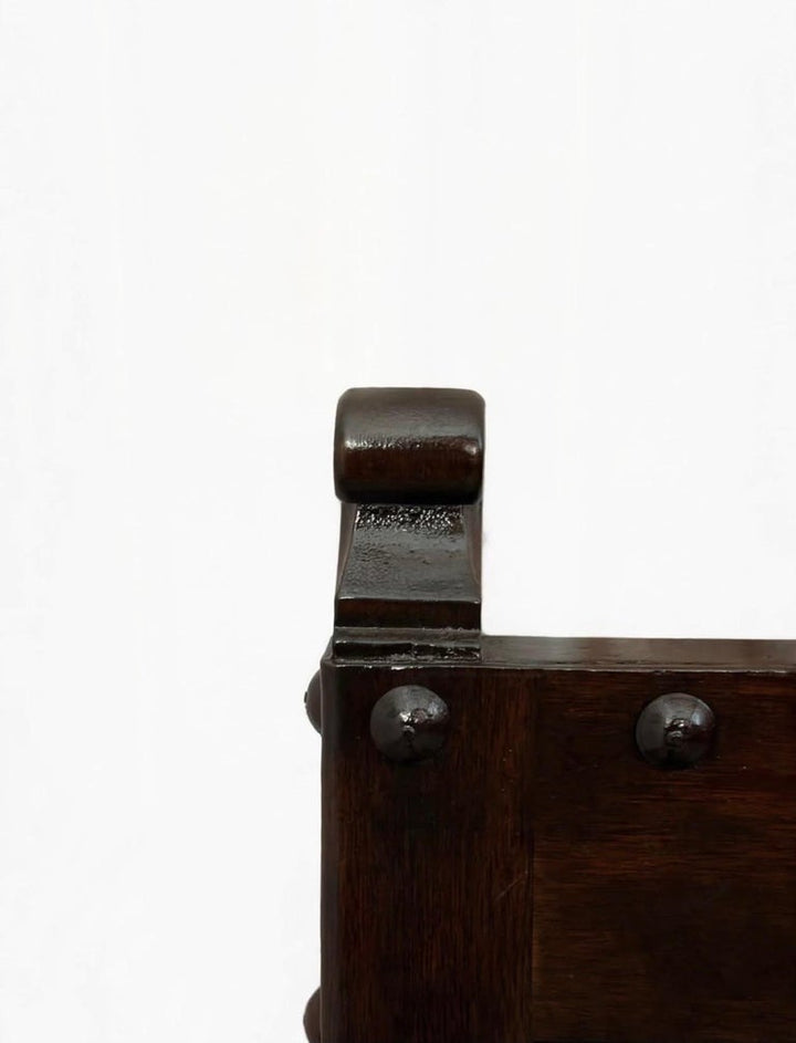 Set of 12 Monumental Spanish Colonial Revival Leather Dining Chairs
