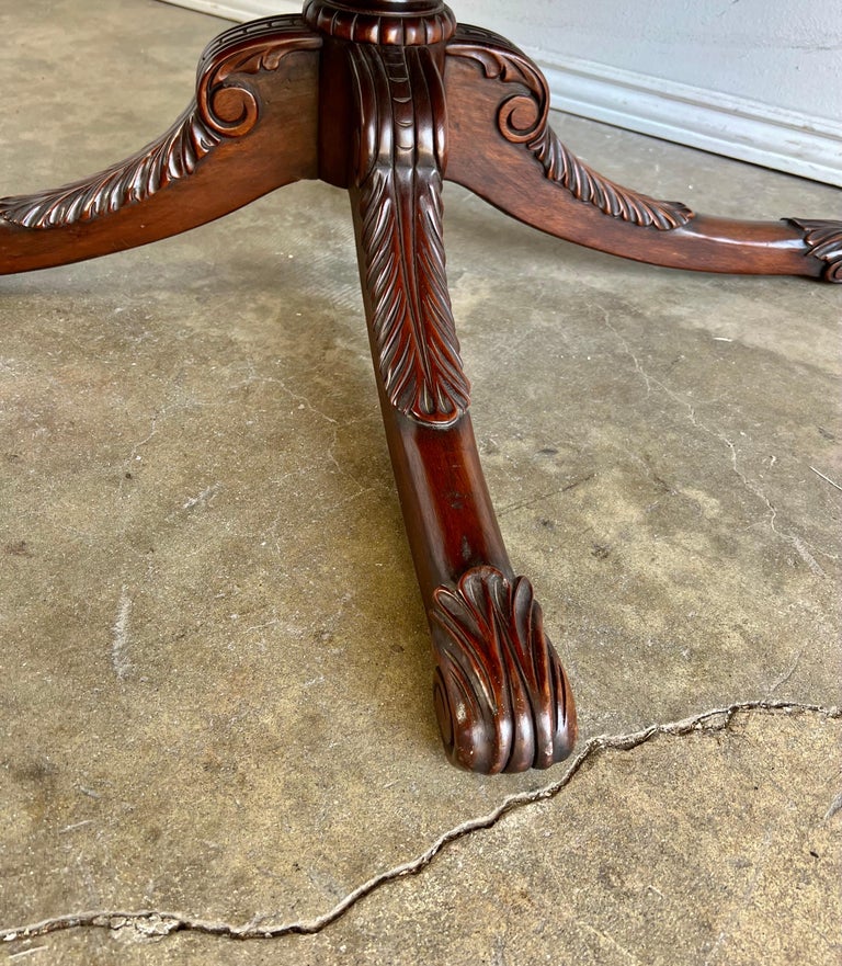 English Leather Top Drum Table C. 1930’s