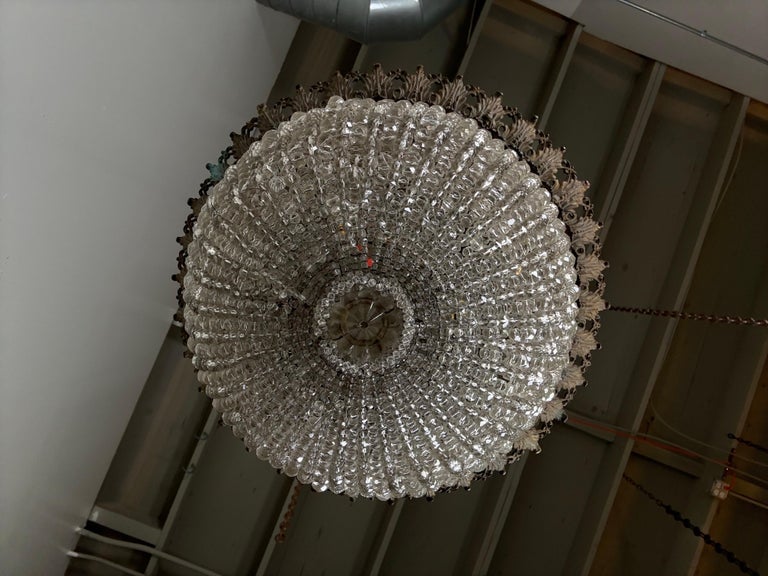 Early 20th Century Empire Style Crystal Basket Chandelier