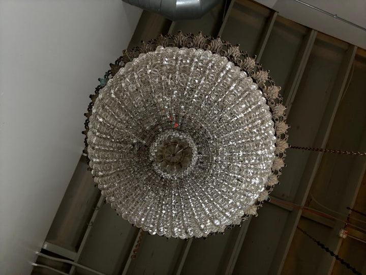 Early 20th Century Empire Style Crystal Basket Chandelier