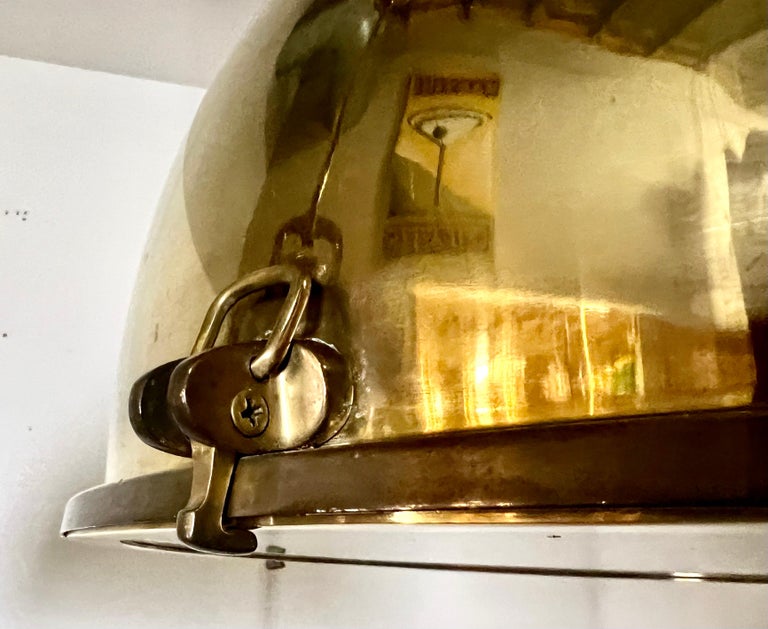 Monumental Brass Domed Shaped Pendants