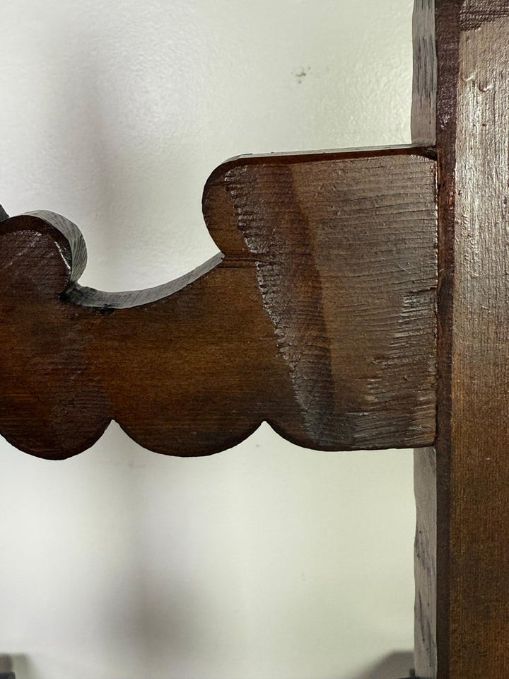 Set of 8 Spanish Colonial Revival Carved Wood Dining Chairs, Mid-20th Century