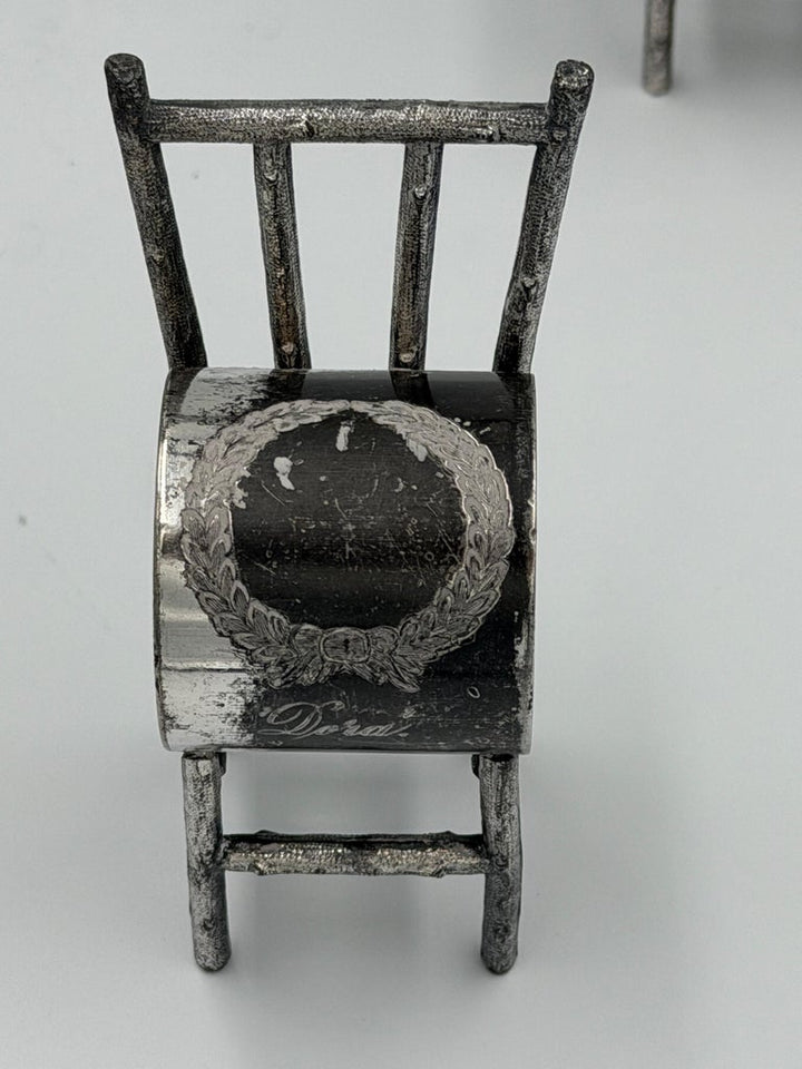 Set of 6 American Victorian Sterling Silver Figural Chair Napkin Rings