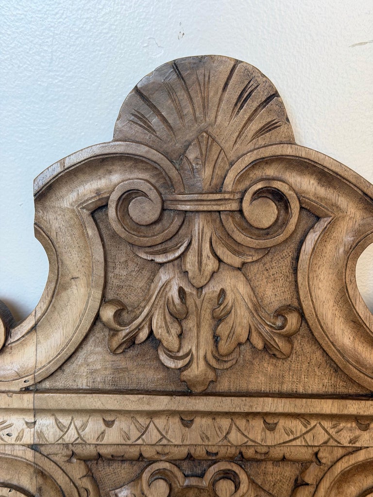 Pair of 19th C. Italian Renaissance Sgabello Hall Chairs - Heavily Carved Walnut