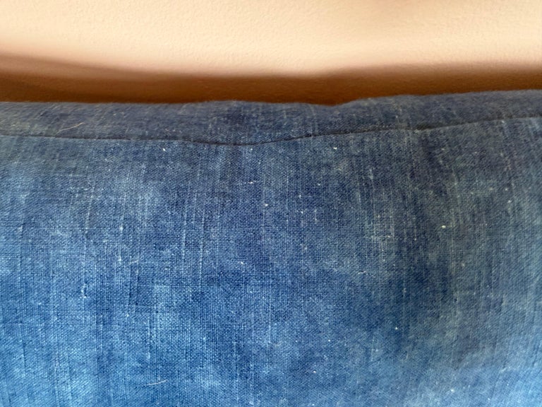 19th C. Metallic Applique Linen Pillow