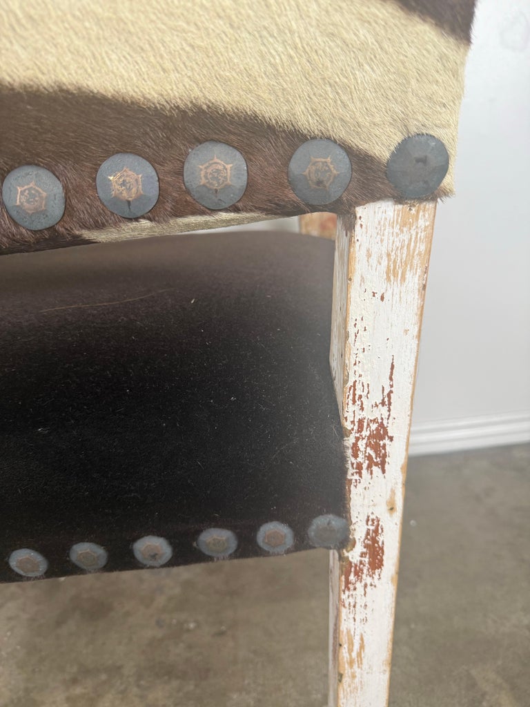 19th Century Italian Armchair with Zebra Upholstery