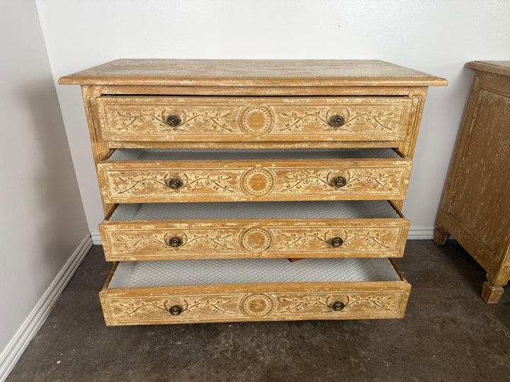 Pair of Swedish Gustavian Painted Four-Drawer Chests of Drawers