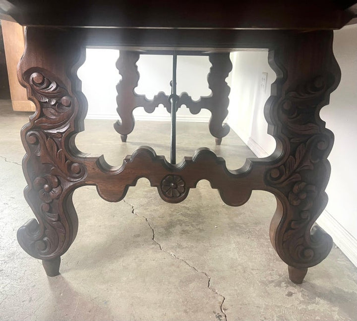 Early 20th Century Spanish Refractory Dining Table with Leaves