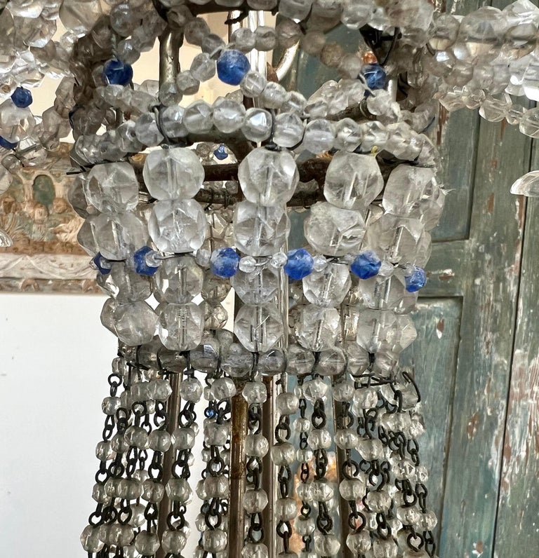 French Crystal Beaded Crystal Chandelier C. 1930's