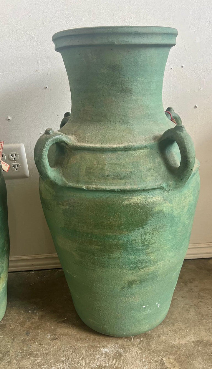 Pair of Italian Glazed Ceramic Urns C. 1930's