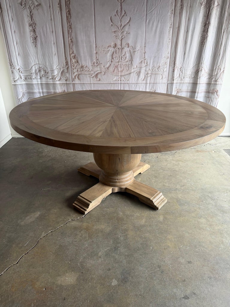 Rustic Walnut Pedestal Dining Table By Miamar Home