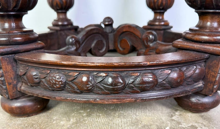 19th Century Italian Renaissance Revival Carved Walnut Table