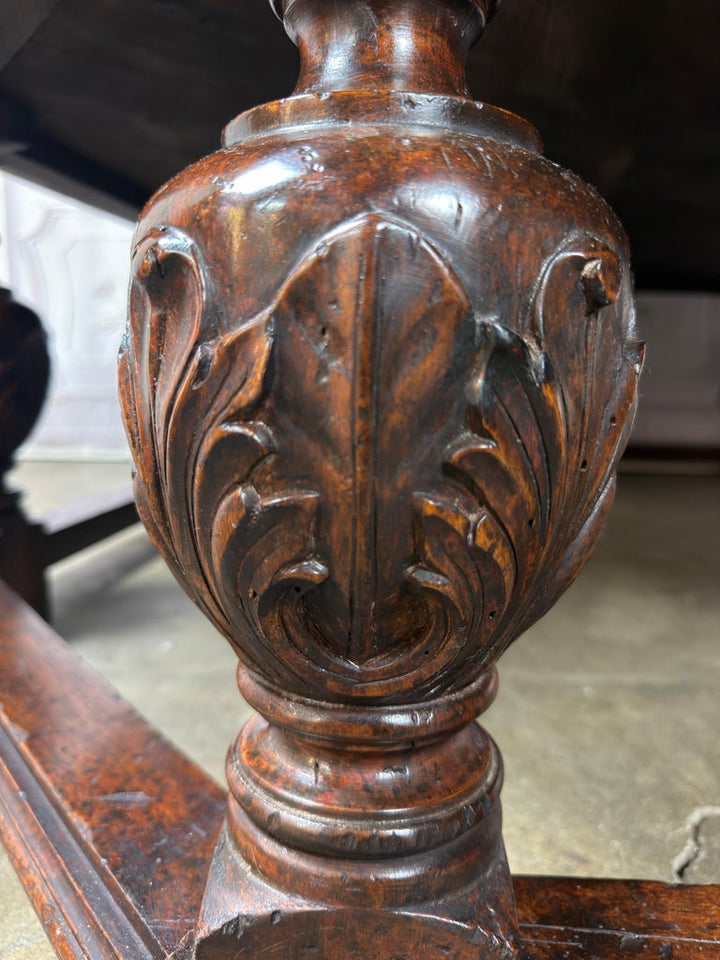 Monumental Octagonal Baroque Coffee Table with Parquetry Top