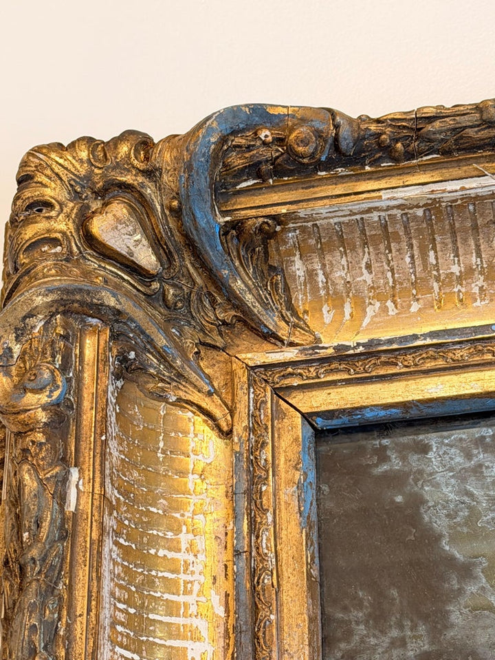 19th Century French Louis Philippe Giltwood Mirror with Original Mercury Glass