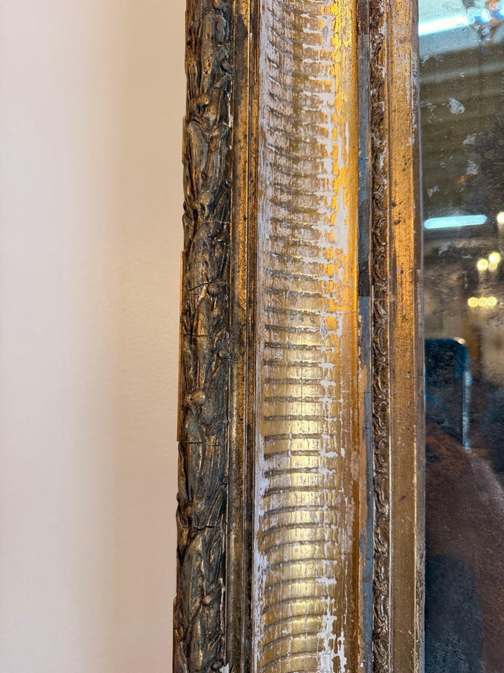 19th Century French Louis Philippe Giltwood Mirror with Original Mercury Glass
