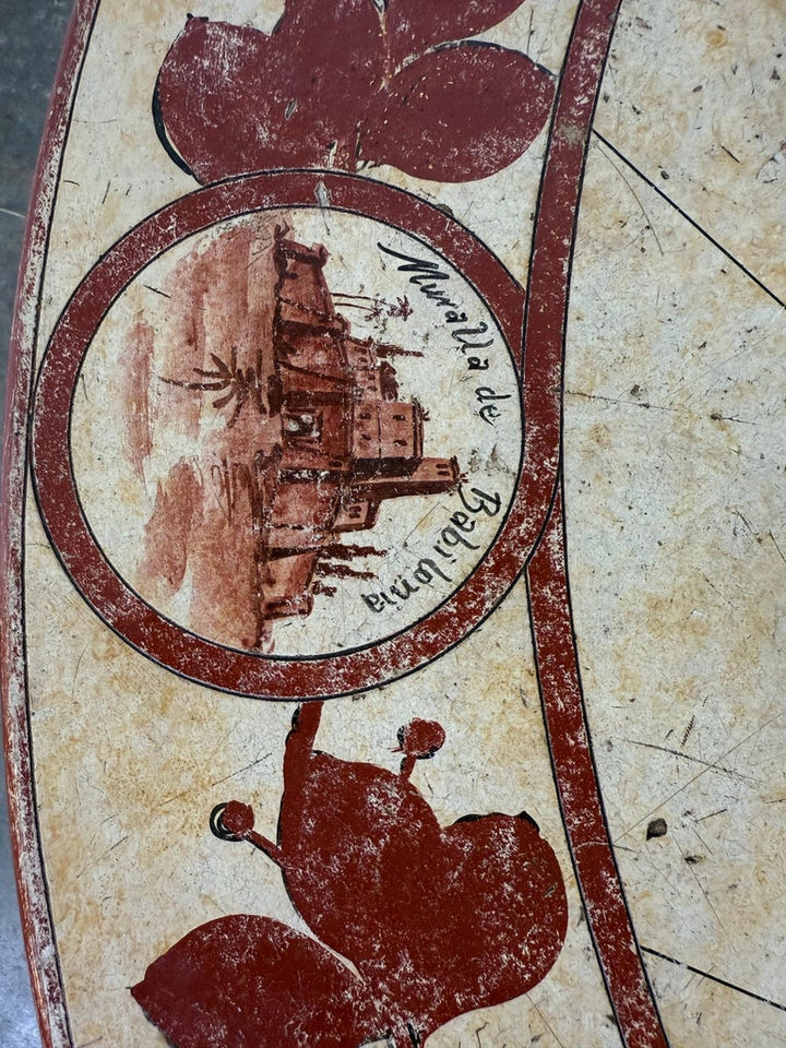 Hand-Painted Italian Map Center Table, circa 1940s